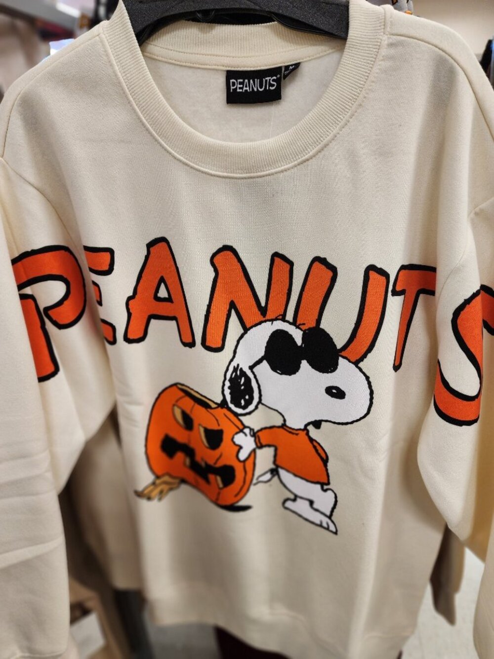 Peanuts Snoopy HALLOWEEN Pumpkin Big Girl's or Ladies Sweatshirt MED NWT